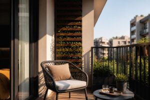 Balcone piccolo: l’elemento verticale che crea ombra senza togliere spazio