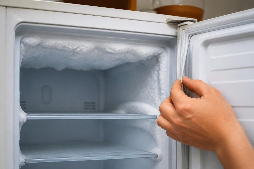 Ghiaccio nel congelatore con il caldo: il punto della guarnizione da controllare prima di sbrinare