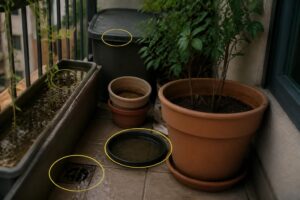 Zanzare sul balcone: i 5 ristagni d’acqua che restano nascosti anche dopo la pulizia
